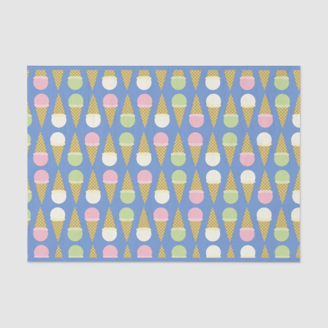 Ice Cream Cone Cute 1st Birthday Party Tissue Paper (Front)
