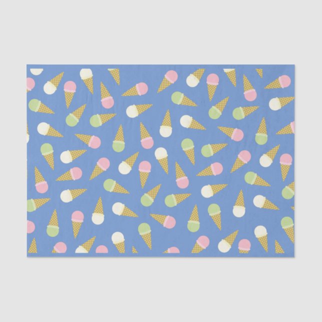 Ice Cream Cone Cute 1st Birthday Party Tissue Paper (Front)