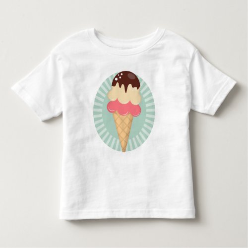 Ice Cream Cone _ Cute Chocolate Vanilla Mint Green Toddler T_shirt