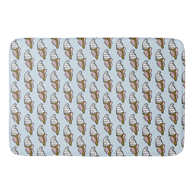 Ice Cream Cone Design Bathroom Mat (Front)