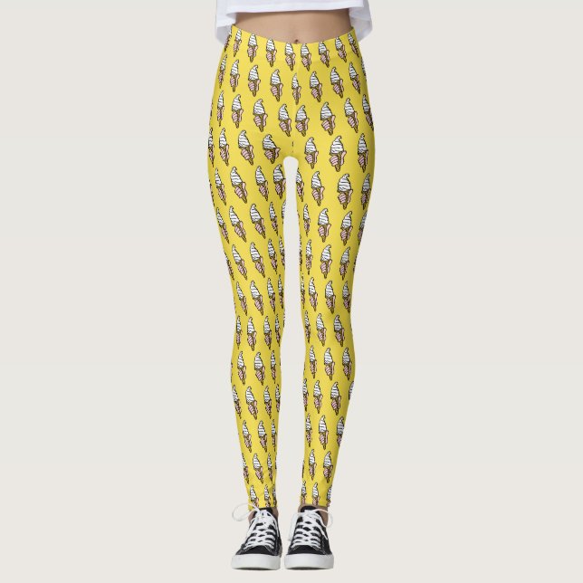 Ice Cream Cone Design Leggings (Front)