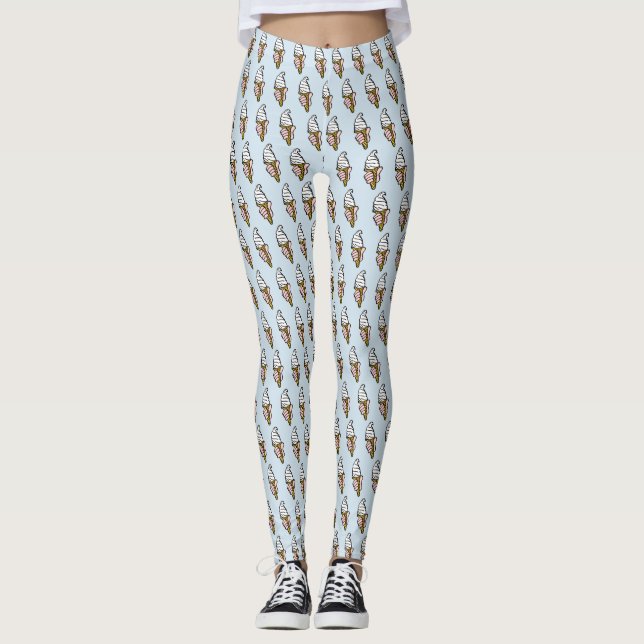 Ice Cream Cone Design Leggings (Front)
