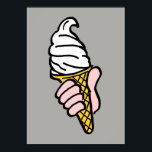 Ice Cream Cone Design Poster<br><div class="desc">Ice cream cone in a cartoon pop-art style design. Big bright Ice cream cornet motif graphic on a poster.</div>