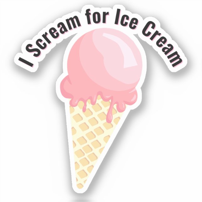 Ice Cream Cone Design Vinyl Sticker (Front)