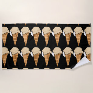 ICE CREAM CONE FUNNY UNIQUE Beach Towels