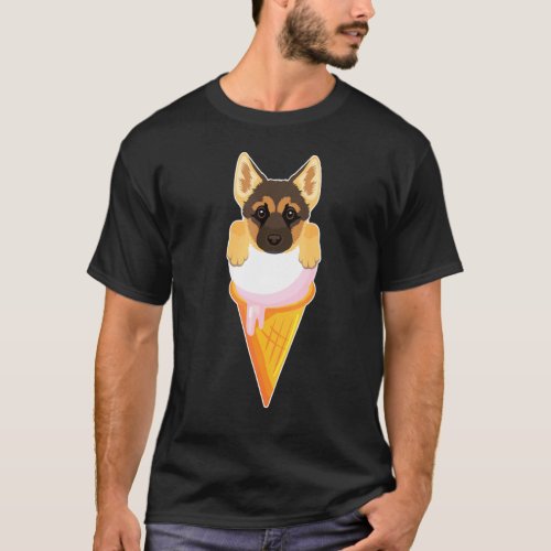 Ice Cream Cone German Shepherd Ice Cream T_Shirt