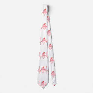 Ice Cream Cone Heartbeat Neck Tie