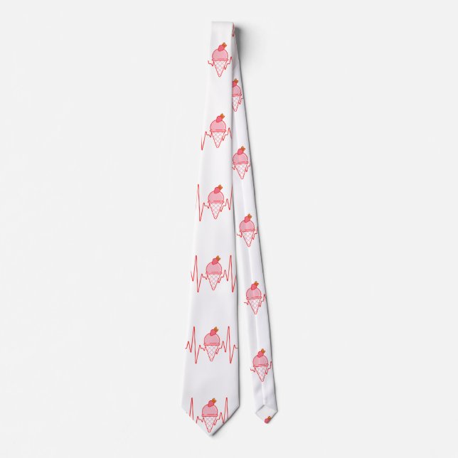 Ice Cream Cone Heartbeat   Neck Tie (Front)