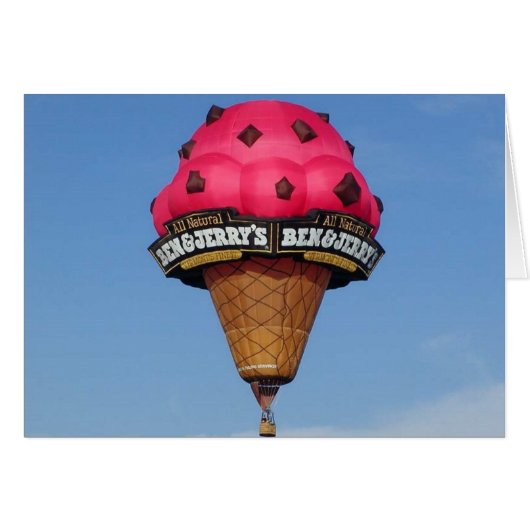 Ice Cream Cone Hot Air Balloon Cards (Front Horizontal)