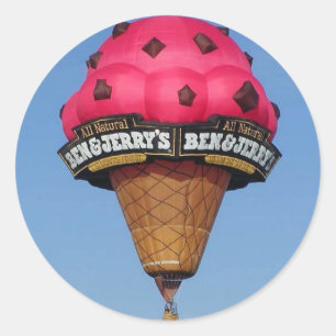 Ice Cream Cone Hot Air Balloon Classic Round Sticker