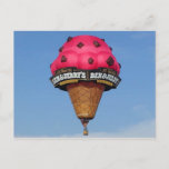 Ice Cream Cone Hot Air Balloon Postcard at Zazzle