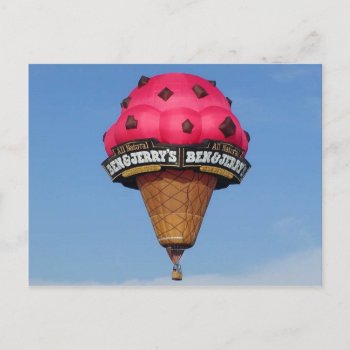 Ice Cream Cone Hot Air Balloon Postcard by geila898 at Zazzle