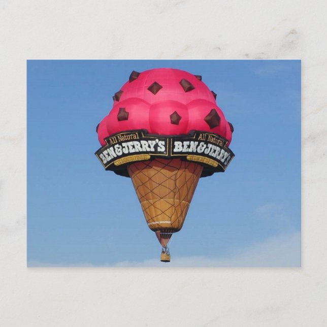 Ice Cream Cone Hot Air Balloon Postcard (Front)