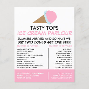 Ice Cream Cone, Ice Cream Parlor Advertising Flyer