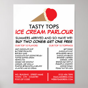 Ice Cream Cone, Ice Cream Parlor Advertising Poster