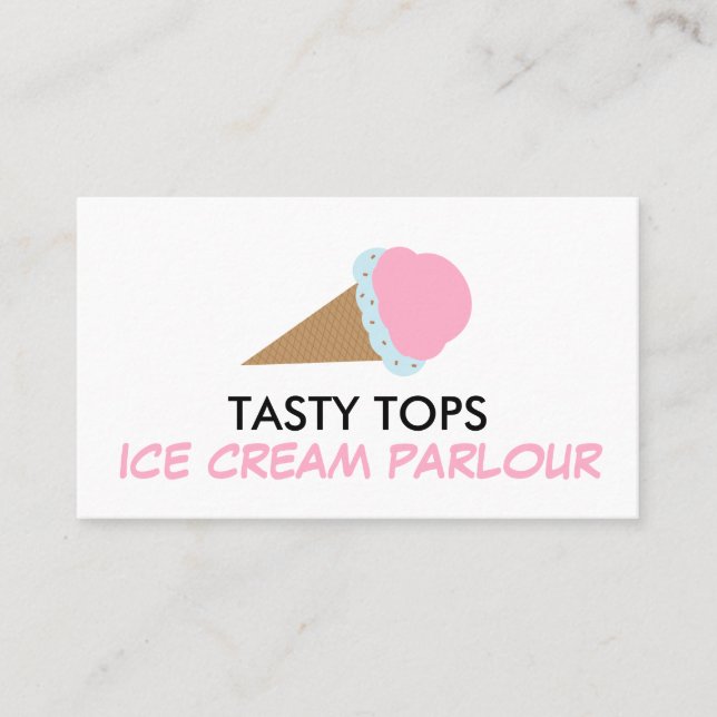 Ice Cream Cone, Ice Cream Parlor Business Card (Front)