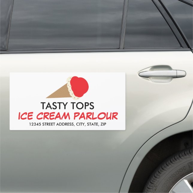 Ice Cream Cone, Ice Cream Parlor Car Magnet (In Situ)