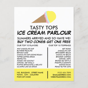 Ice Cream Cone, Ice Cream Parlour Advertising  Flyer