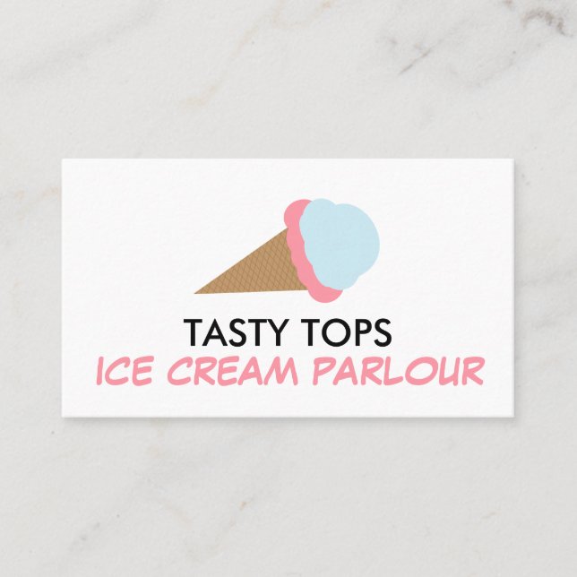 Ice Cream Cone, Ice Cream Parlour Business Card (Front)