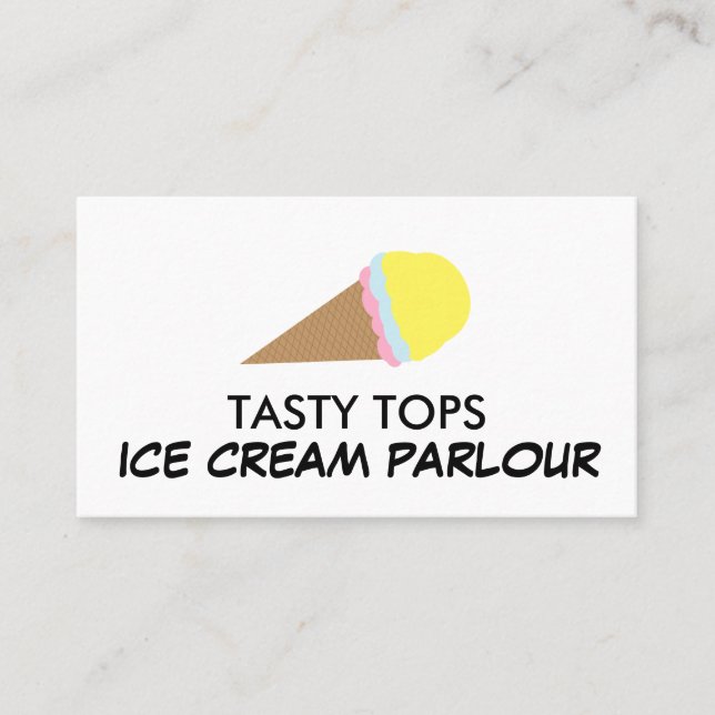 Ice Cream Cone, Ice Cream Parlour Business Card (Front)