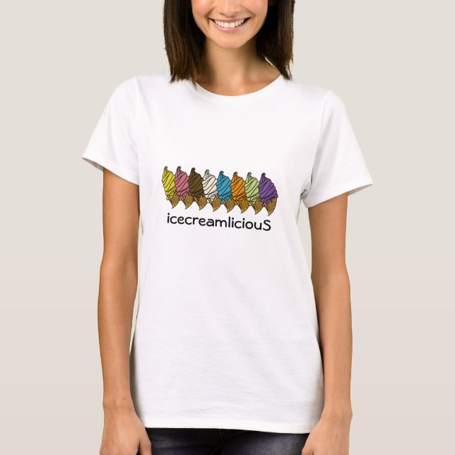 Ice Cream Cone icecreamliciouS Customizable Text T-Shirt (Front)