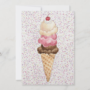 Ice Cream Cone Invitation