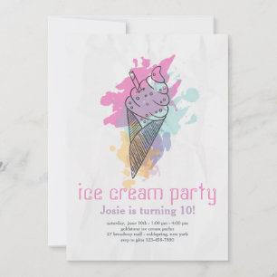 Ice Cream Cone Invitation