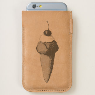 Ice Cream Cone iPhone Leather Pouch