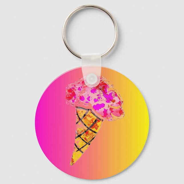 Ice Cream Cone Keychain (Front)
