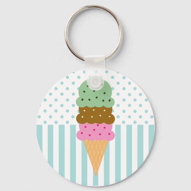 Ice Cream Cone Keychain (Front)
