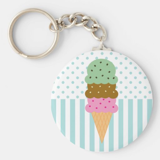 Ice Cream Cone Keychain | Zazzle