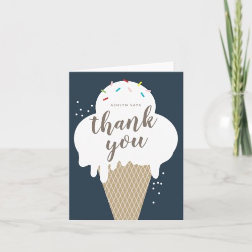 Ice Cream Cone Kids  Thank You Card