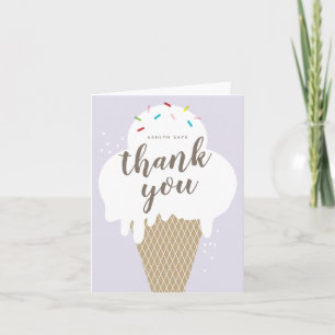 Ice Cream Cone Kids Thank You Card
