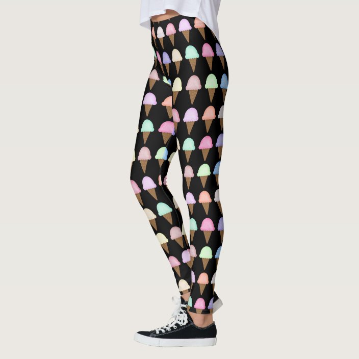 Ice Cream Cone Leggings Unique Fun Gift Women