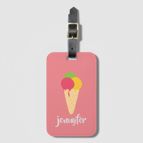 Ice Cream Cone Luggage Tag