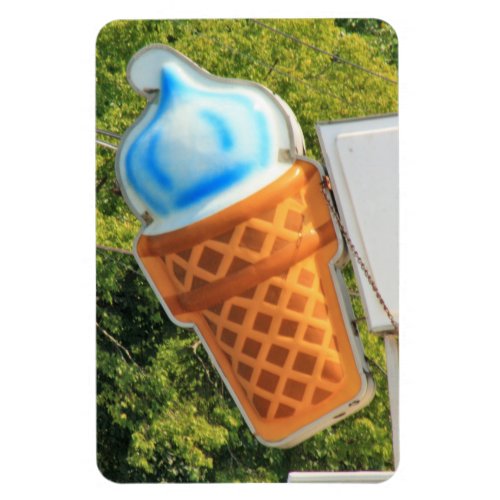 Ice Cream Cone on Diner Sign Photo Magnet