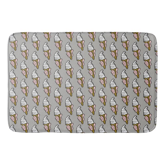 Ice Cream Cone Pattern Bathroom Mat (Front)