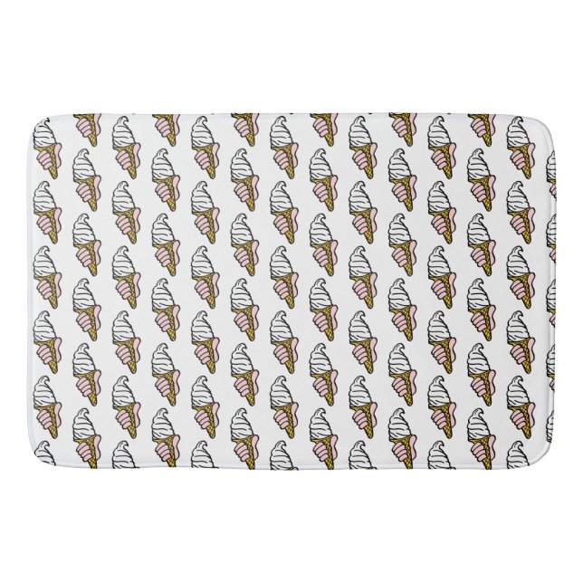 Ice Cream Cone Pattern Bathroom Mat (Front)