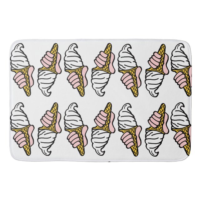 Ice Cream Cone Pattern Bathroom Mat (Front)
