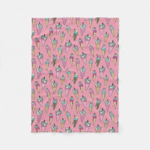 Ice Cream Cone Pattern Fleece Blanket