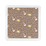 Ice Cream Cone Pattern on Brown Acrylic Tray