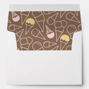 Ice Cream Cone Pattern on Brown Envelope