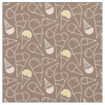 Ice Cream Cone Pattern on Brown Fabric