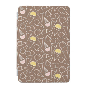 Ice Cream Cone Pattern on Brown iPad Mini Cover