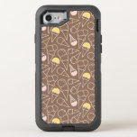Ice Cream Cone Pattern on Brown OtterBox Defender iPhone SE/8/7 Case