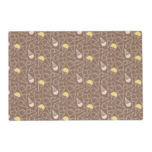 Ice Cream Cone Pattern on Brown Placemat