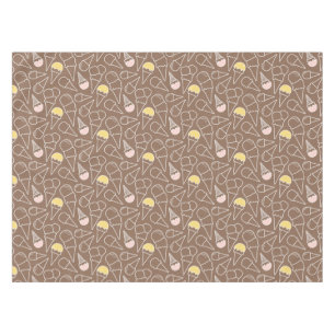 Ice Cream Cone Pattern on Brown Tablecloth