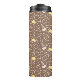 Ice Cream Cone Pattern on Brown Thermal Tumbler