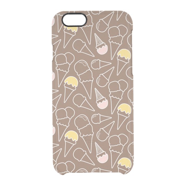 Ice Cream Cone Pattern on Brown Uncommon iPhone Case (Back)