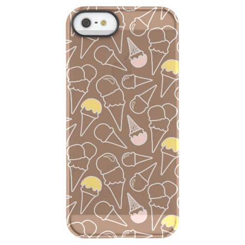 Ice Cream Cone Pattern on Brown Permafrost iPhone SE55s Case